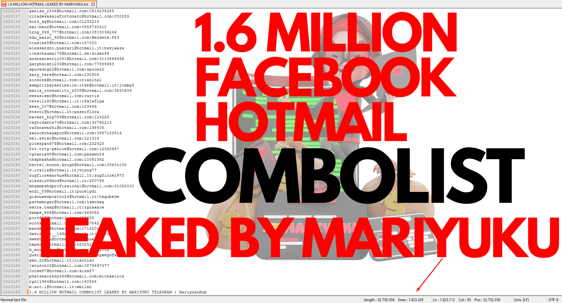 16 MILLION FACEBOOK HOTMAIL 1