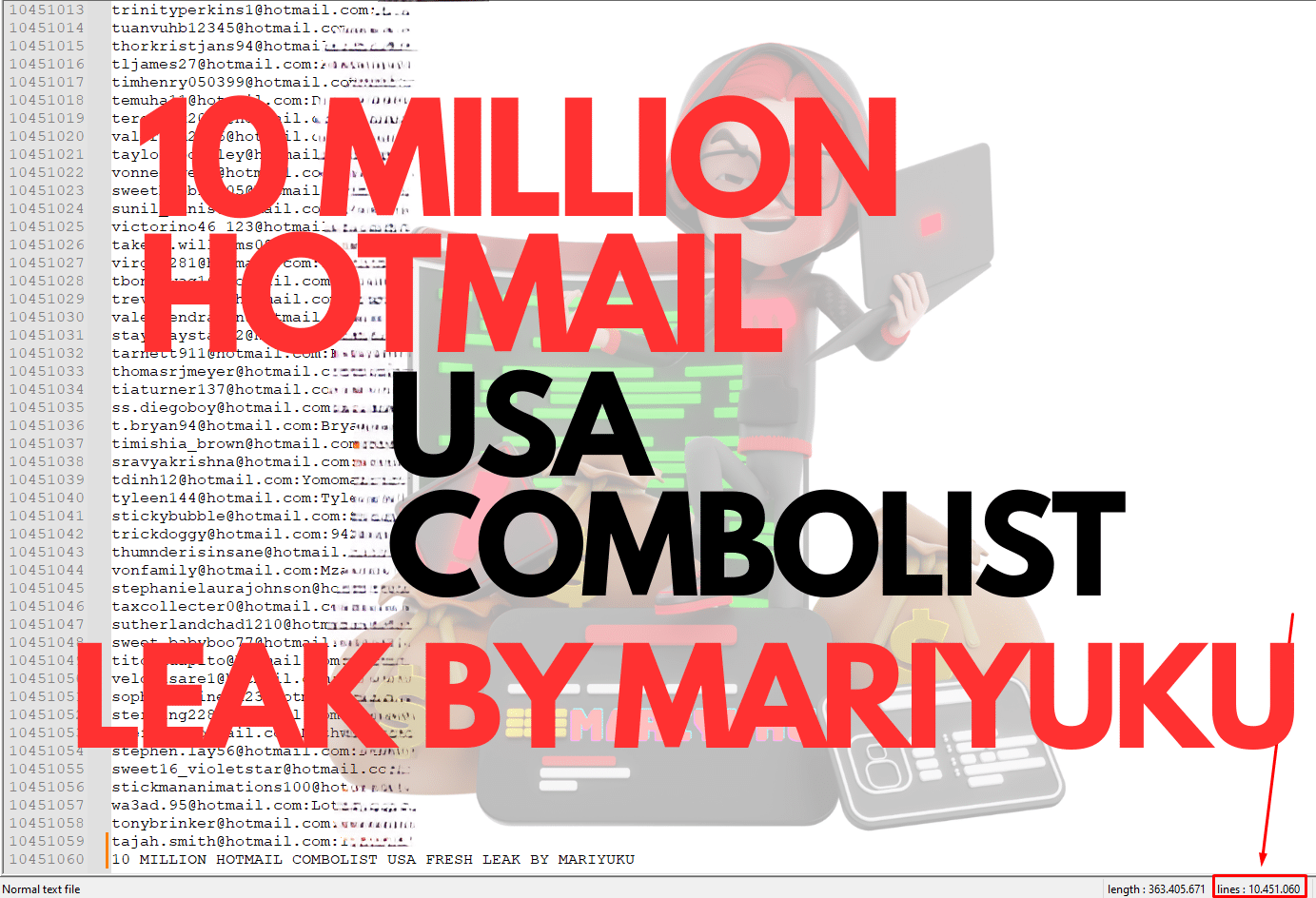 10 Million hotmail usa combolist