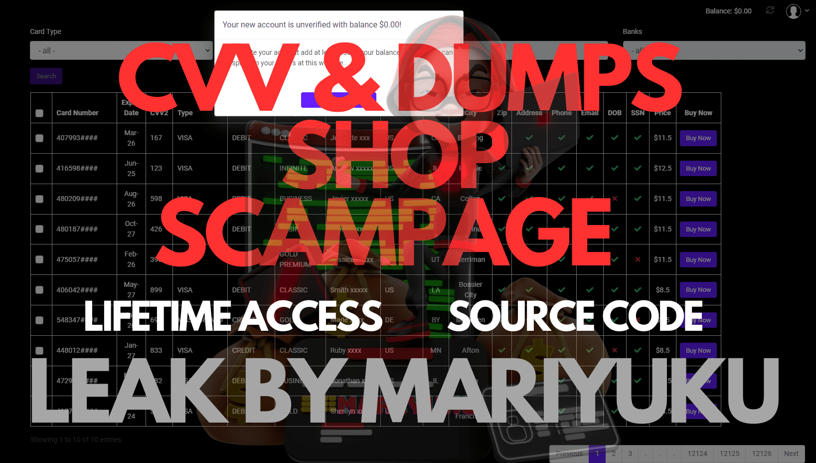 Cvv dumps scampage full