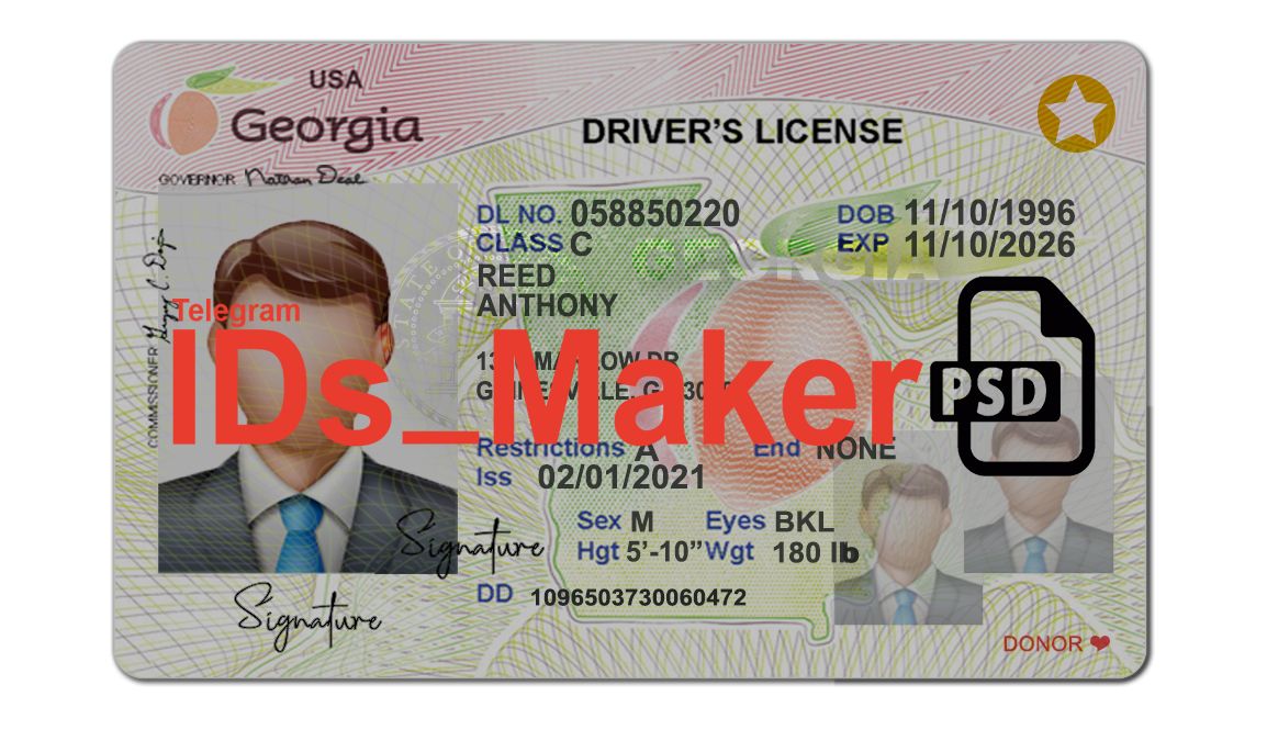 Georgia V2 Driver License PSD Template