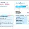 New Jersey United States Water bill template