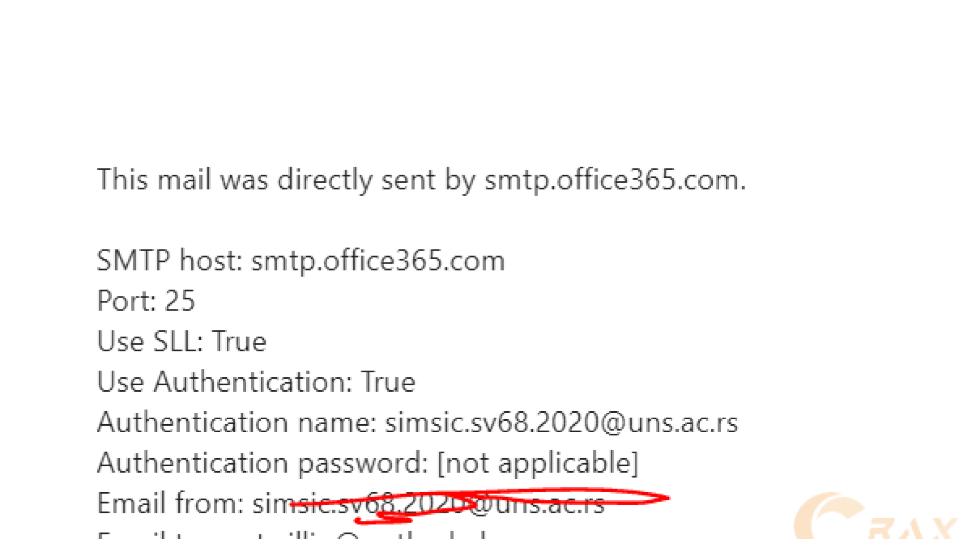 OFFICE365 INBOX SMTP