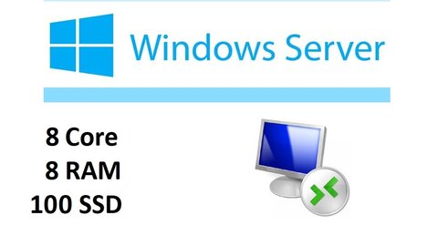 Windows RDP Server with 8-Core CPU and 8GB RAM