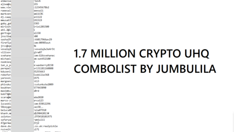 ⭐️1.7 MILLION CRYPTO UHQ COMBOLIST EMAIL:PASS EXCLUSIVE BY JUMBULILA⭐️