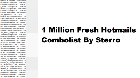 Fresh 1 Million Hotmails Combolist October 2023 By Sterro.