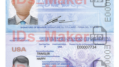 USA Passport V2 PSD Template