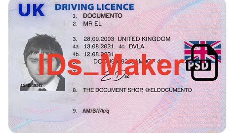 UK Driver License PSD Template