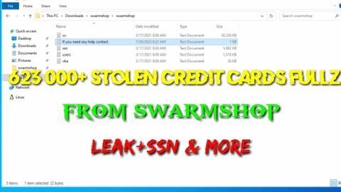 623,000+ STOLEN CREDIT CARDS FROM SWARMSHOP LEAK + SSN & MORE