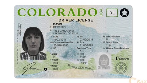 Colorado Driver License PSD Template