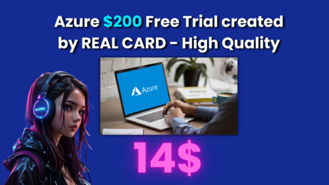 Azure $200 Free Trial created by REAL CARD - High Quality