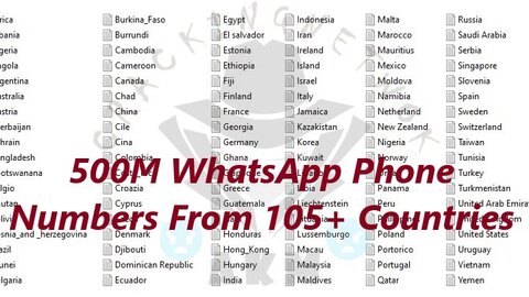 500M WhatsApp Phone Numbers From 105+ Countries