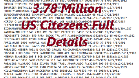 3.78 MILLION US CITIZENS FULLZ DATA