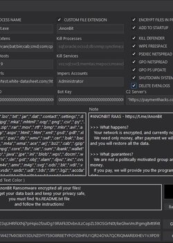 AnonBit Builder Ransomware - RaaS Toolkit